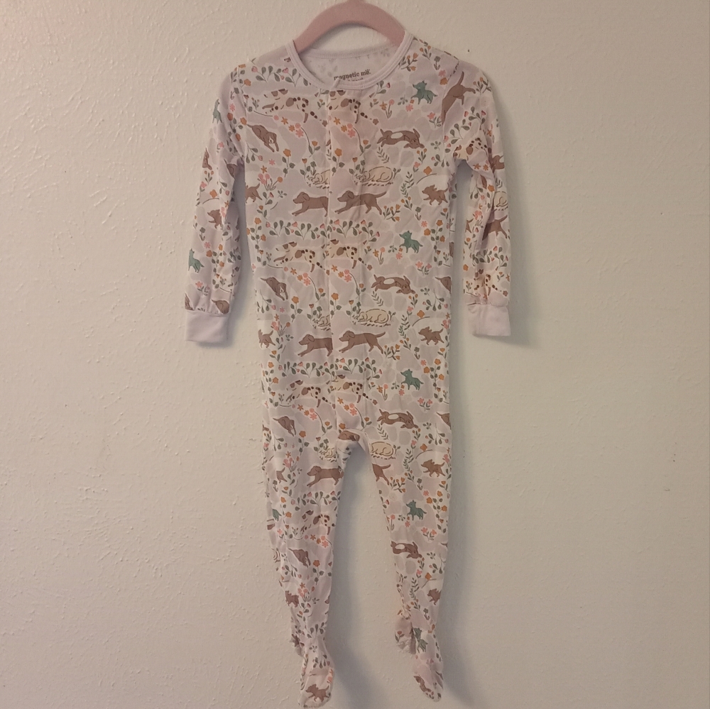 Magnetic Me Cream Animal Print Footie